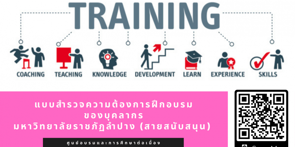 ขอเชิญพนักงานมหาวิทยาลัยราชภัฏลำปาง (สายสนับสนุน) กรอกแบบสำรวจความต้องการฝึกอบรมของบุคลากรมหาวิทยาลัยราชภัฏลำปาง